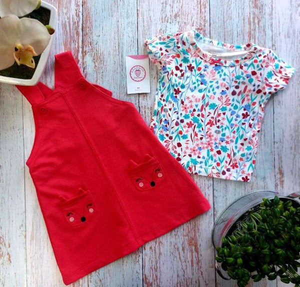 Jardinera Falda + Polera Algodón bebe