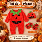 Disfraz de calabaza para bebé, 3 piezas