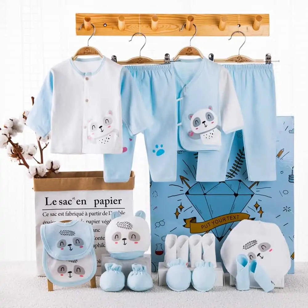 Ajuar de bebe 18 Piezas Celeste