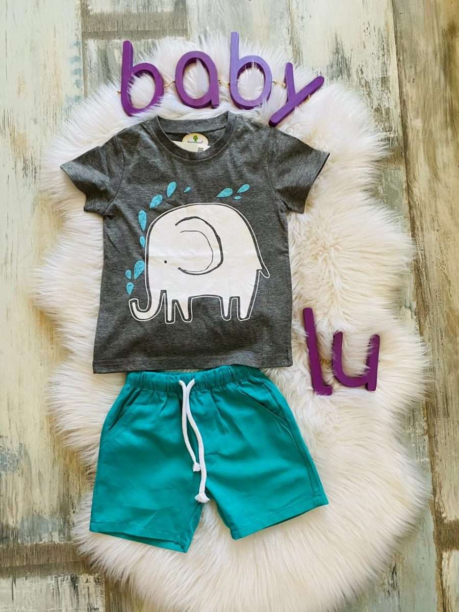 Conjunto verano Elefante verde esmeralda