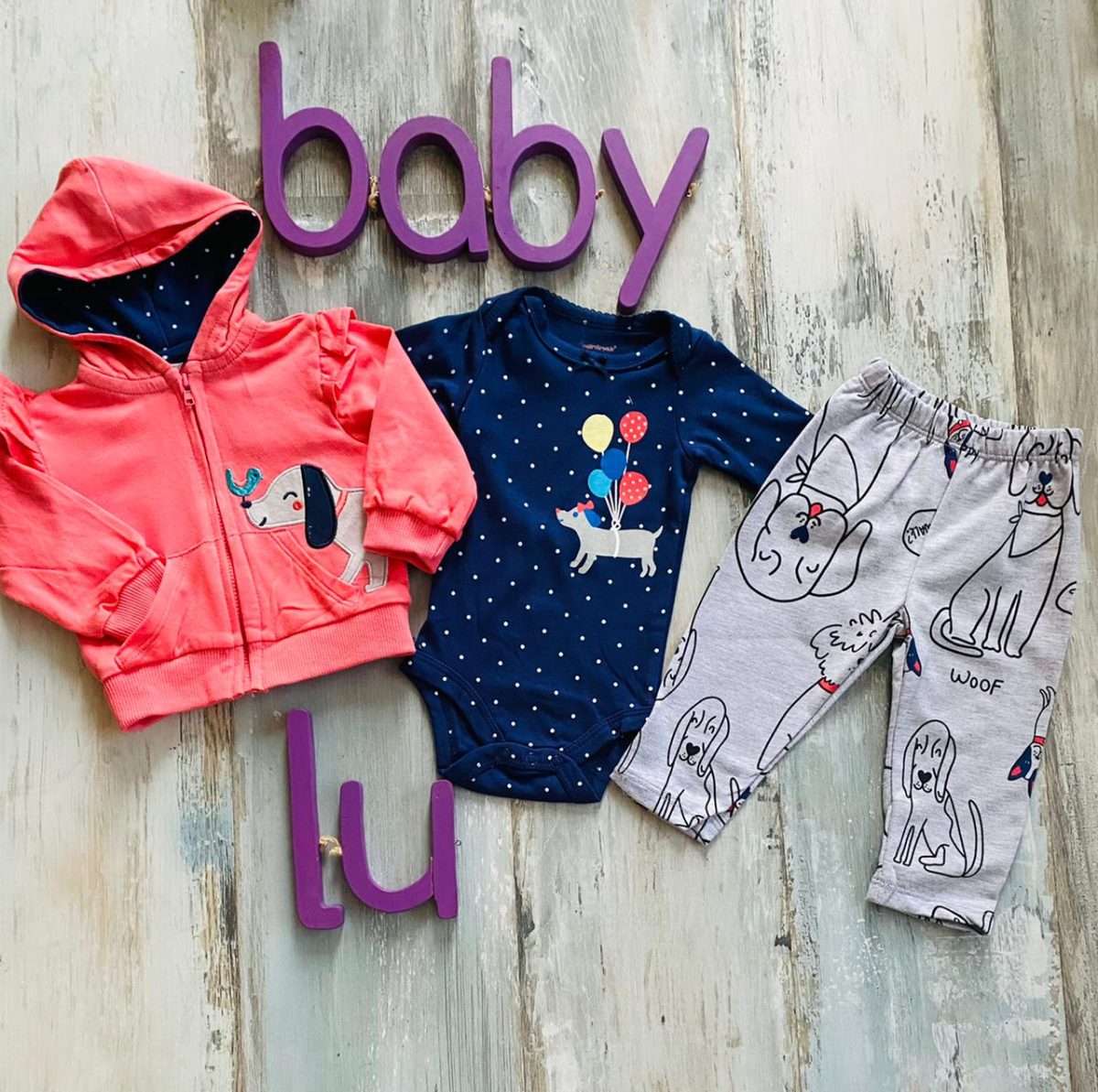 Conjunto 3 piezas Dog Rosado