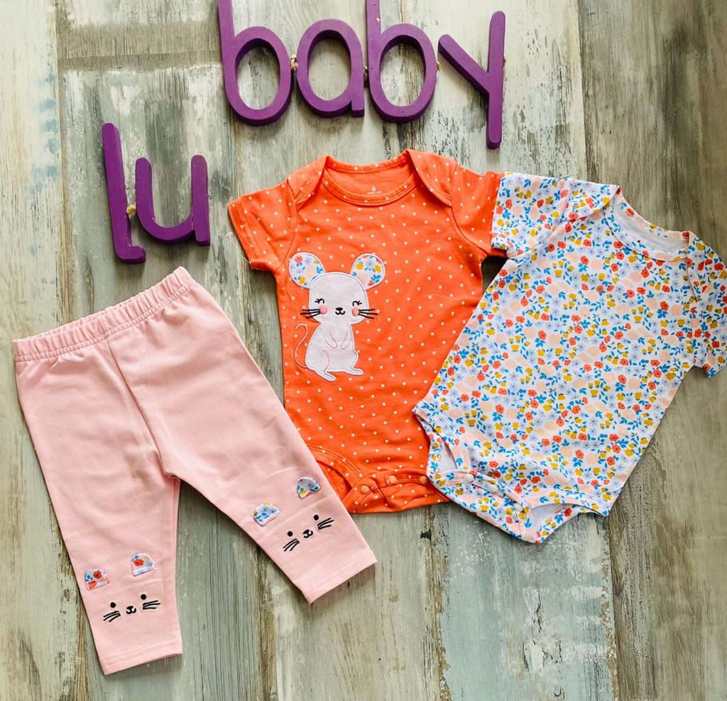 Conjunto 3 piezas Ratoncita Naranja