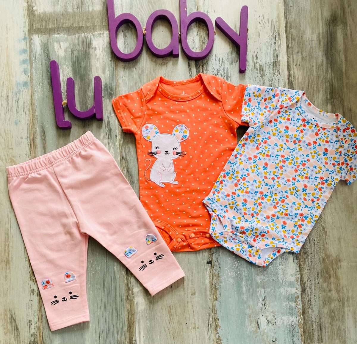 Conjunto 3 piezas Ratoncita Naranja