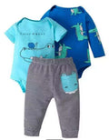 Conjunto 3 piezas Cocodrilo celeste