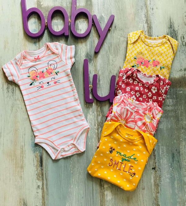 Set de 5 body Coneja flores