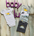 Set de 5 body Dino celeste