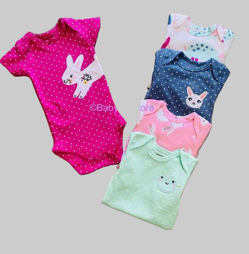 Set de 5 body Conejito fucsia