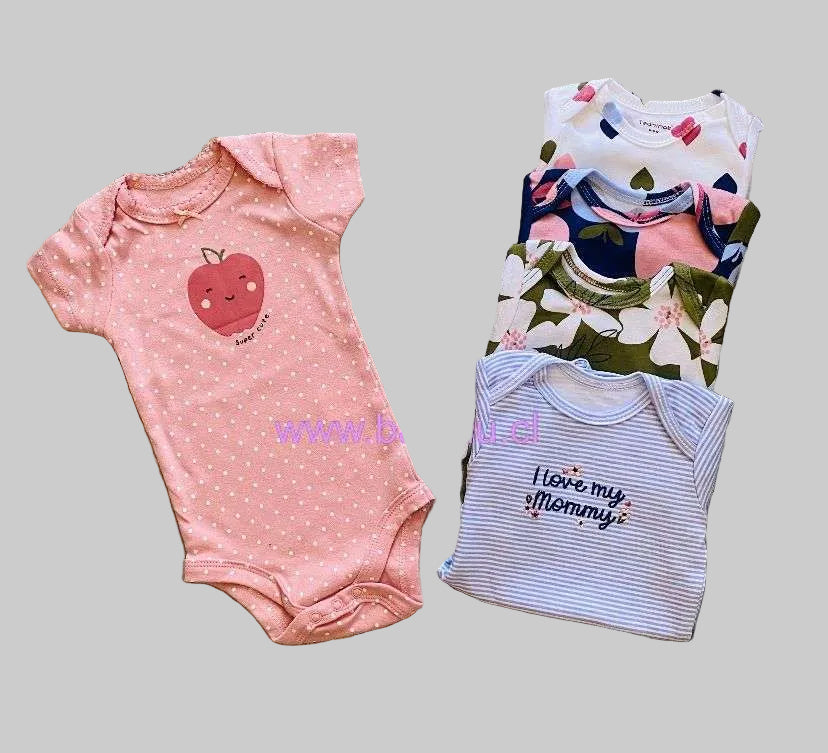 Set de 5 body Manzana rosada