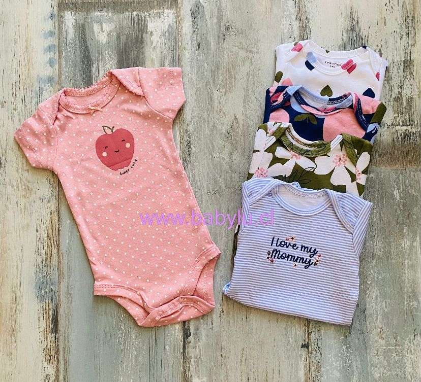 Set de 5 body Manzana rosada