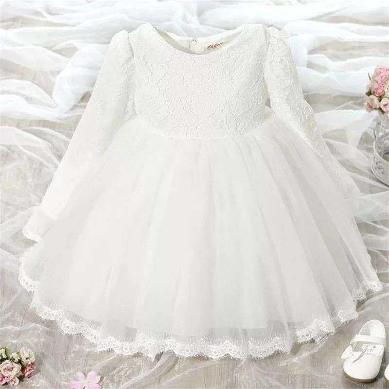 Vestido Celia Blanco Manga larga