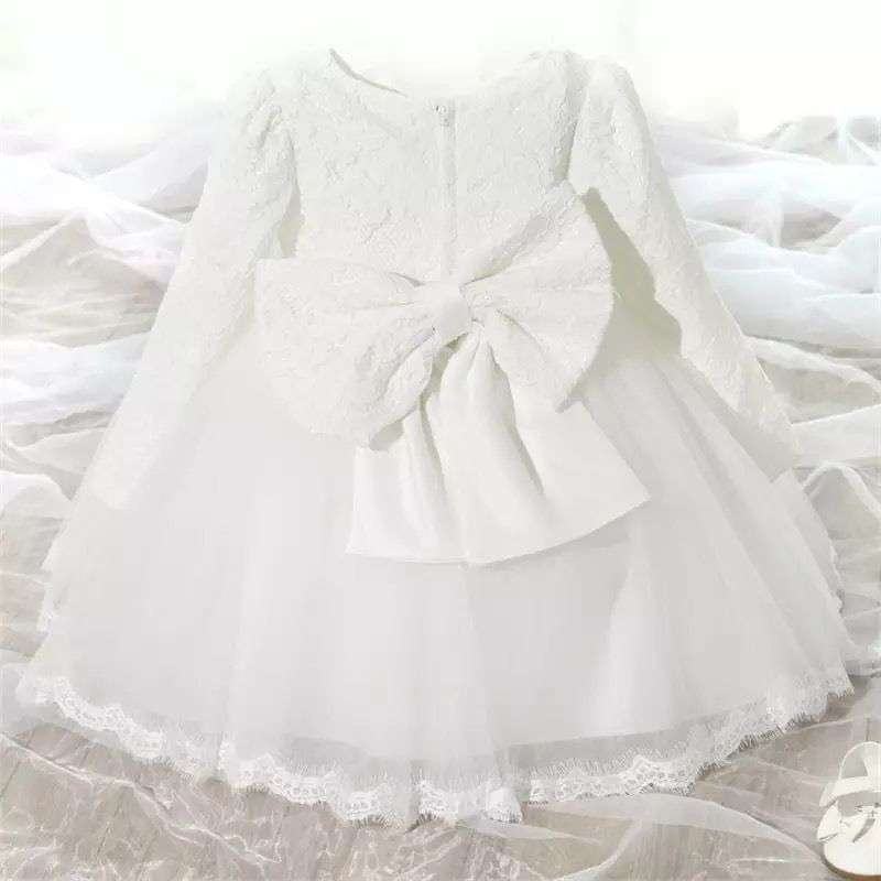 Vestido Celia Blanco Manga larga