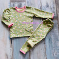 Pijama 2 piezas Micropolar flores Verde