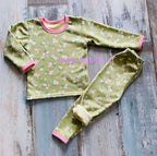 Pijama 2 piezas Micropolar flores Verde