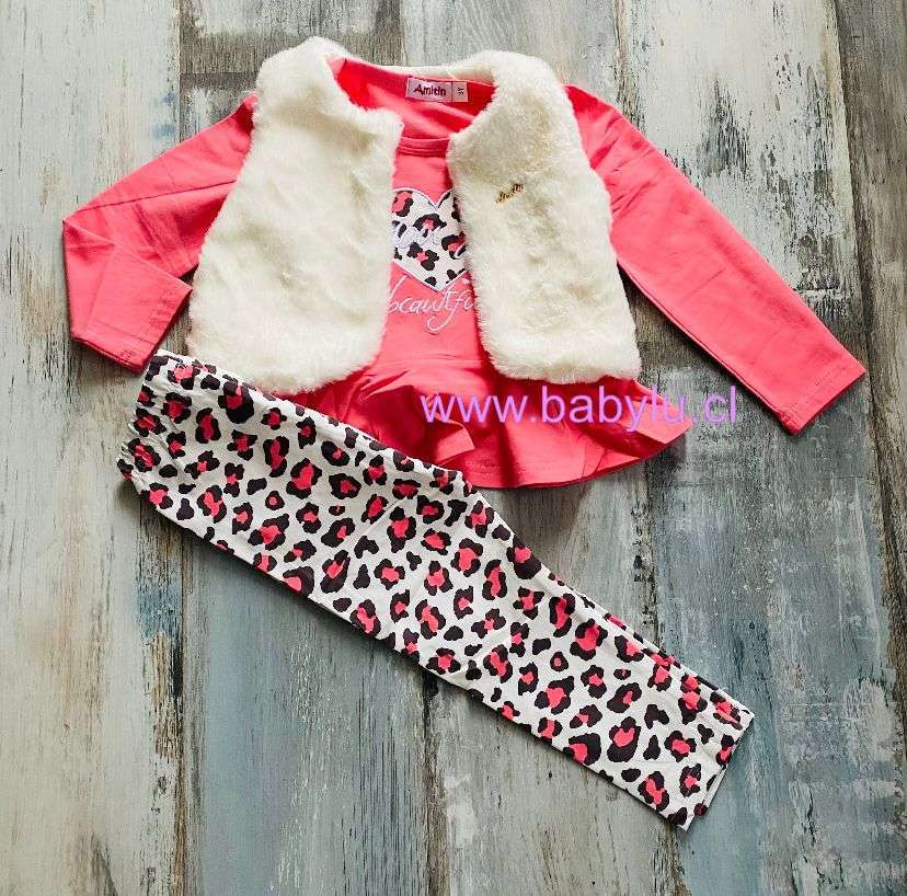 Conjunto 3 piezas Print rosado