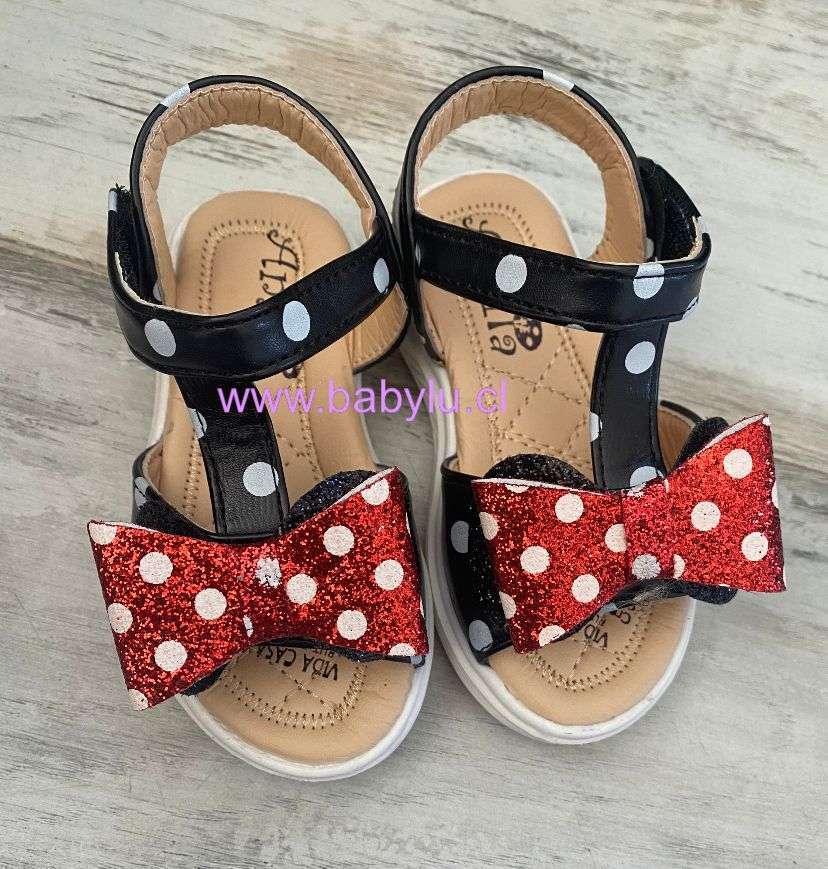 Sandalias Black Minnie Mouse  Niña