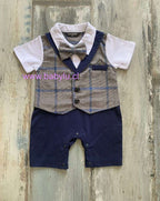 Enterito Formal Verano  cuadrille Gris