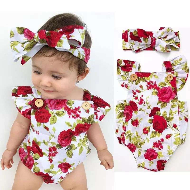 Enterito Flores roja bebe