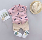 Conjunto dos piezas Niño camisa rosada + Short