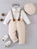Conjunto formal + boina Niño Crema