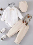 Conjunto formal + boina Niño Crema