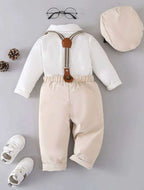 Conjunto formal + boina Niño Crema