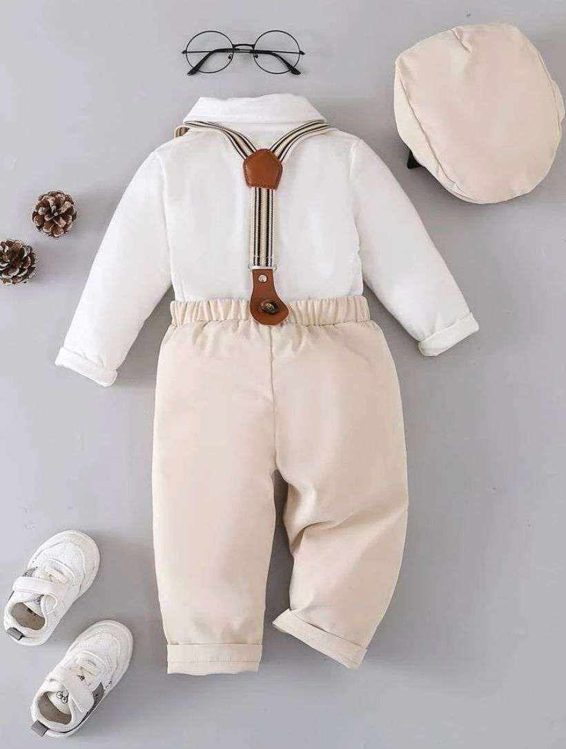 Conjunto formal + boina Niño Crema