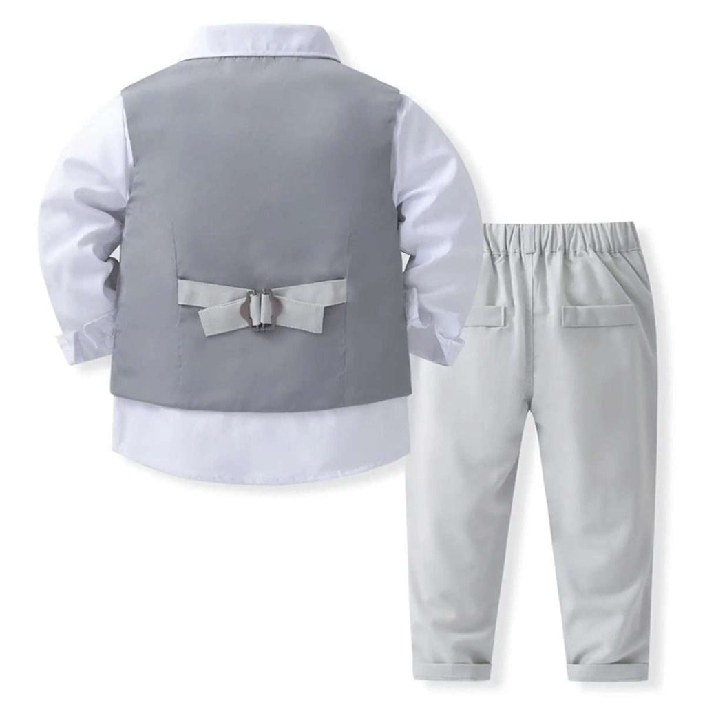 Conjunto formal 4 piezas crema Niño