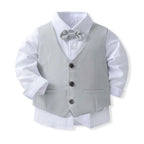 Conjunto formal 4 piezas crema Niño