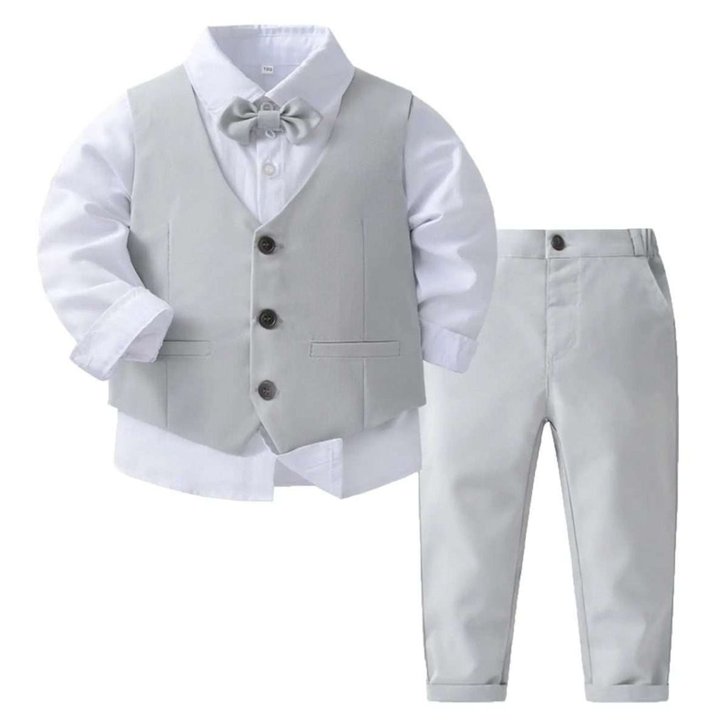 Conjunto formal 4 piezas crema Niño