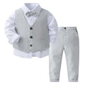 Conjunto formal 4 piezas crema Niño