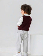 Conjunto Formal Niño 4 piezas Burdeo