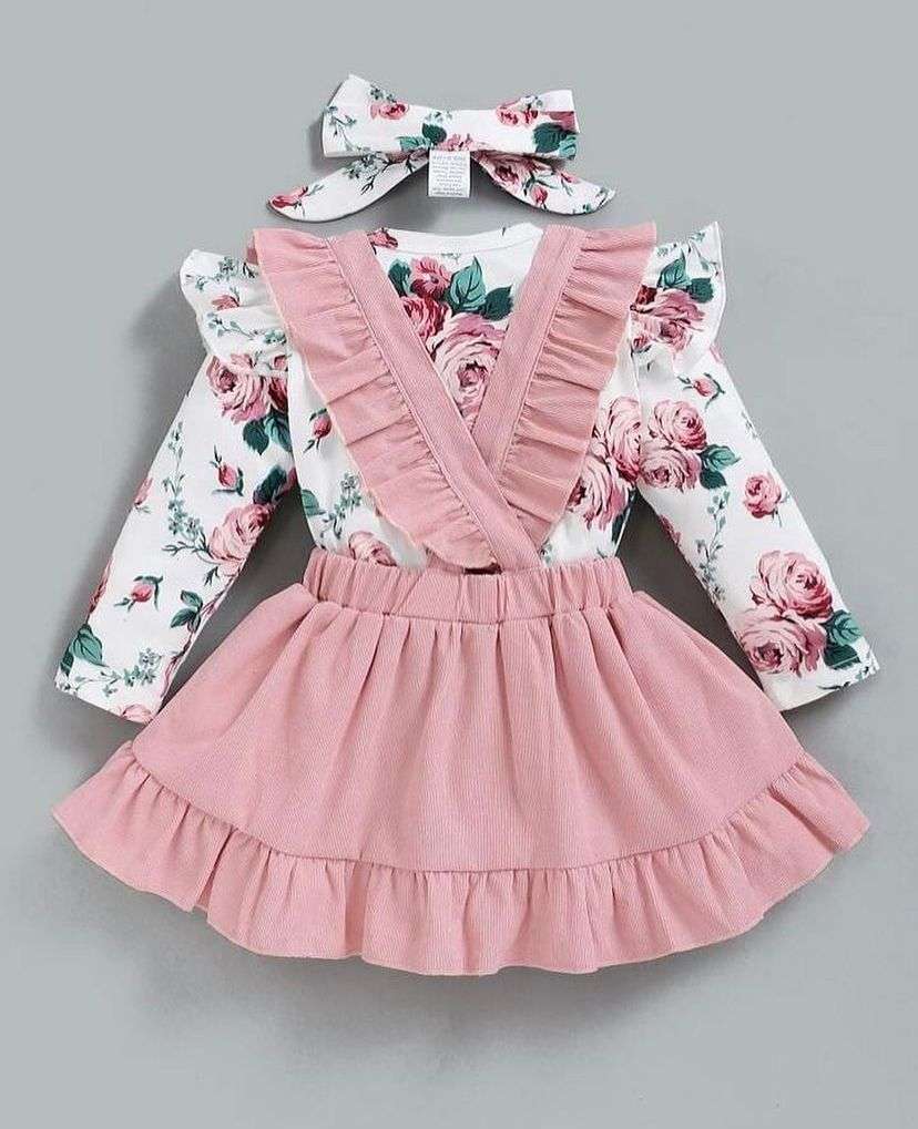 Jardinera + Body flores Rosado bebe