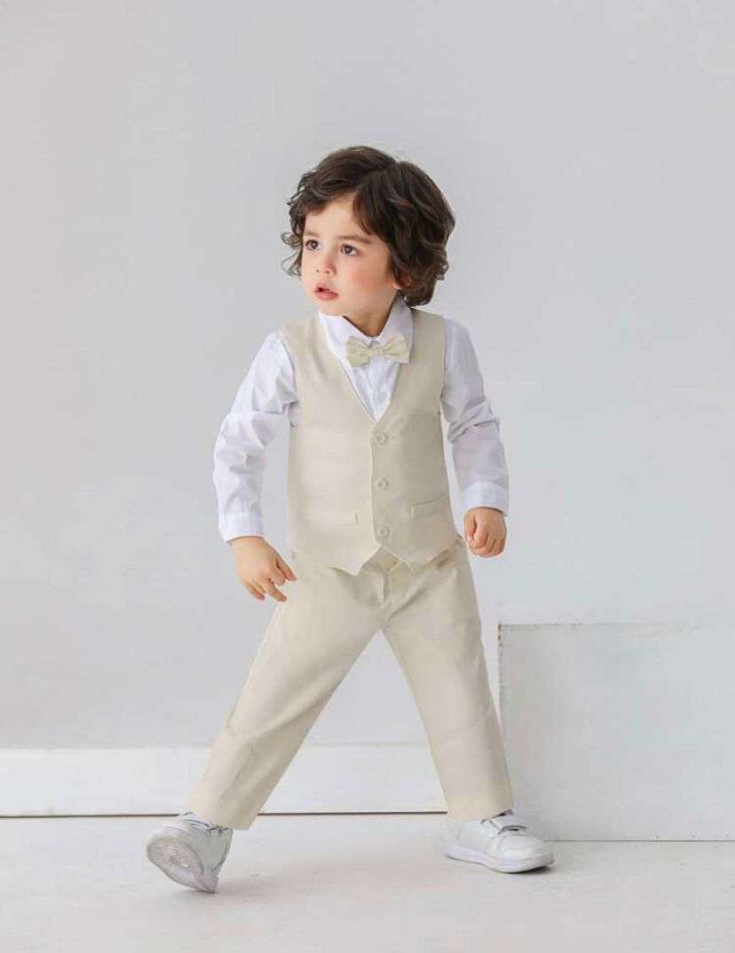 Conjunto formal 4 piezas Crema