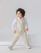 Conjunto formal 4 piezas Crema
