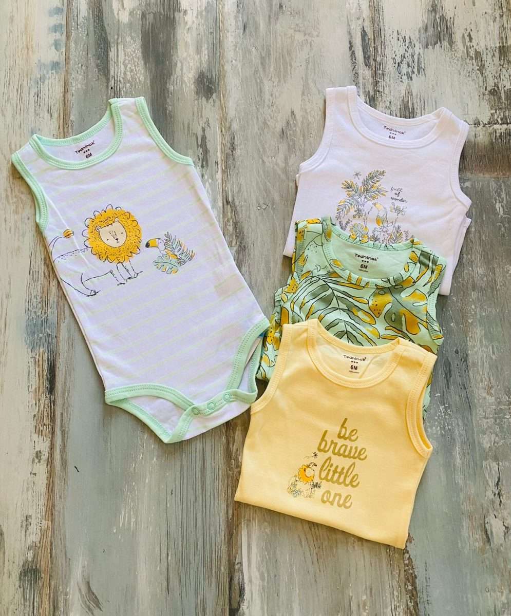 Set de 4 body Leon bebe