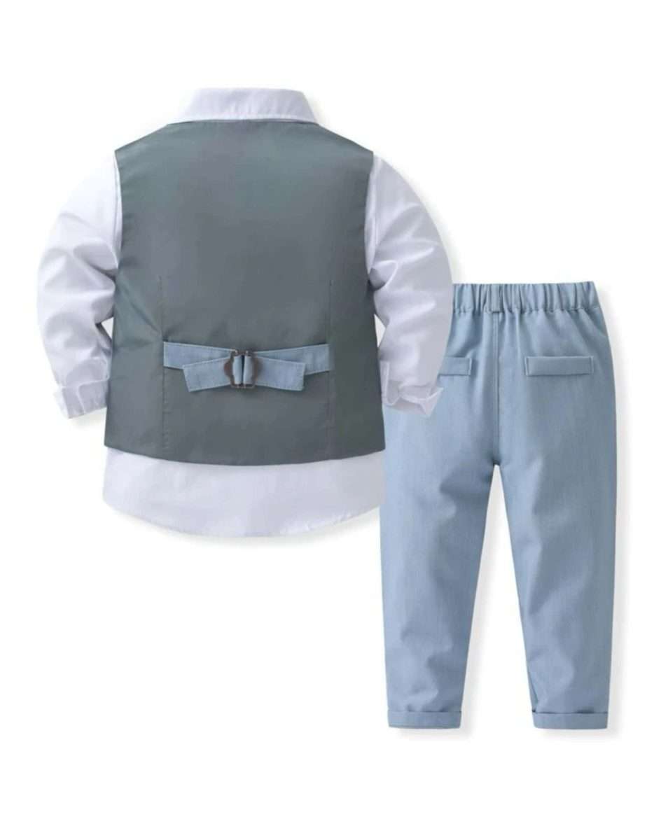 Conjunto formal 4 piezas Celeste Niño