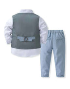 Conjunto formal 4 piezas Celeste Niño