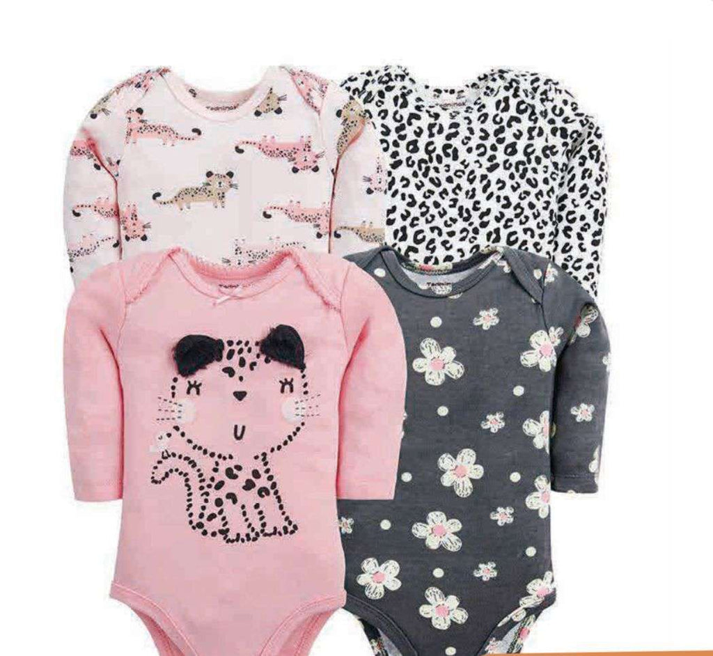 Set de 4 body Cat rosado bebe