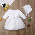 Vestido 3 piezas blanco bebe