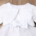 Vestido 3 piezas blanco bebe