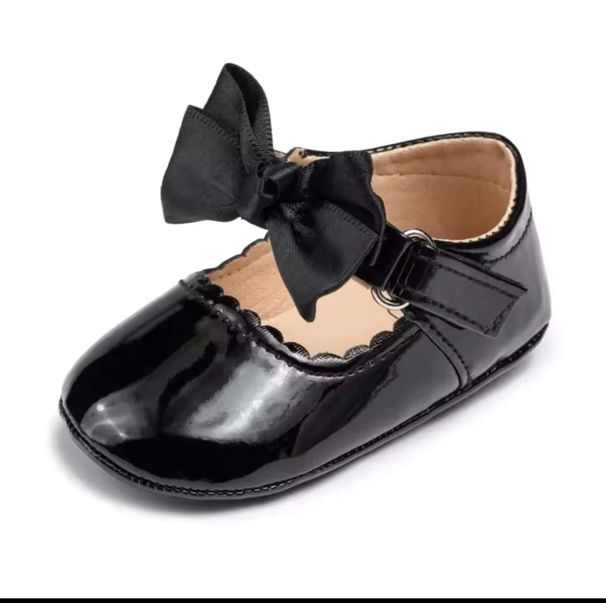 Zapatos charol Sintetico  Negros bebe