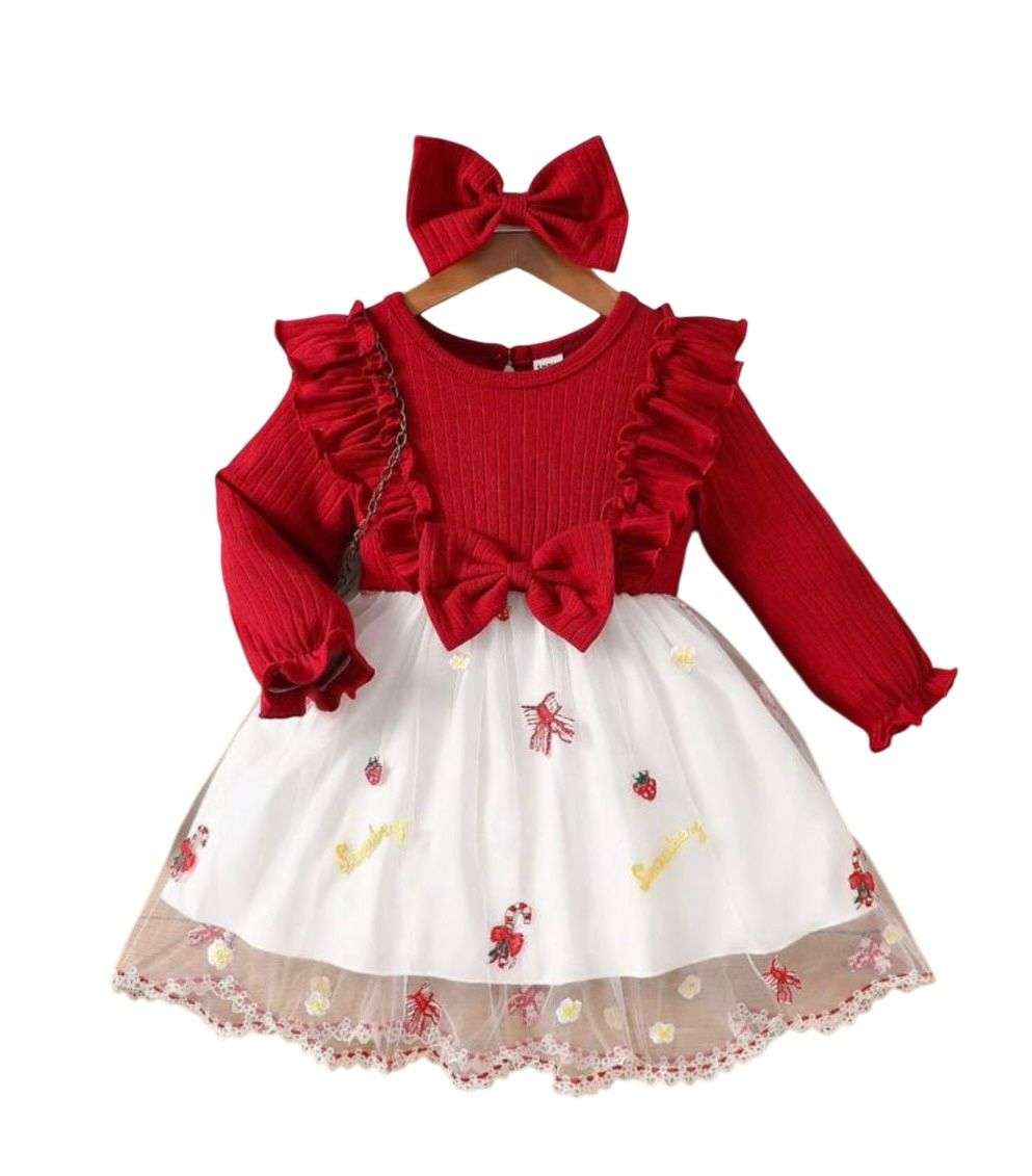 Vestido Navidad bebe + Cintillo
