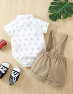 Conjunto formal cafe 2 piezas verano