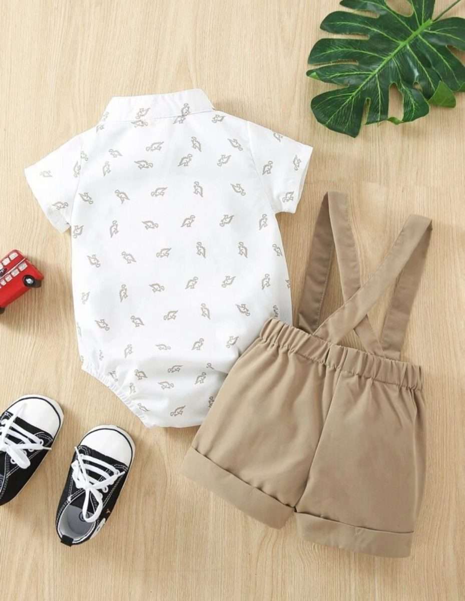 Conjunto formal cafe 2 piezas verano