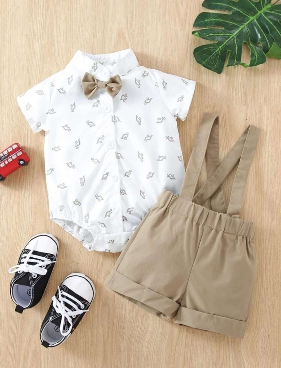 Conjunto formal cafe 2 piezas verano