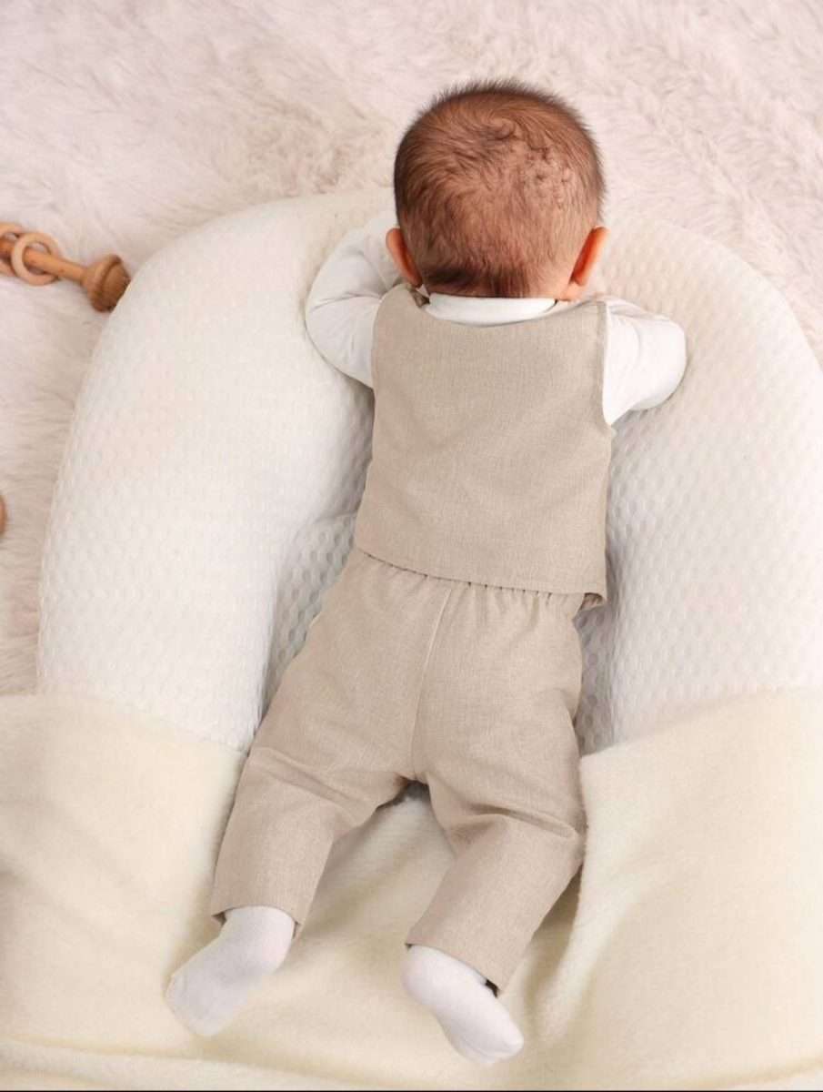 Conjunto Formal Bebe cafe 3 piezas