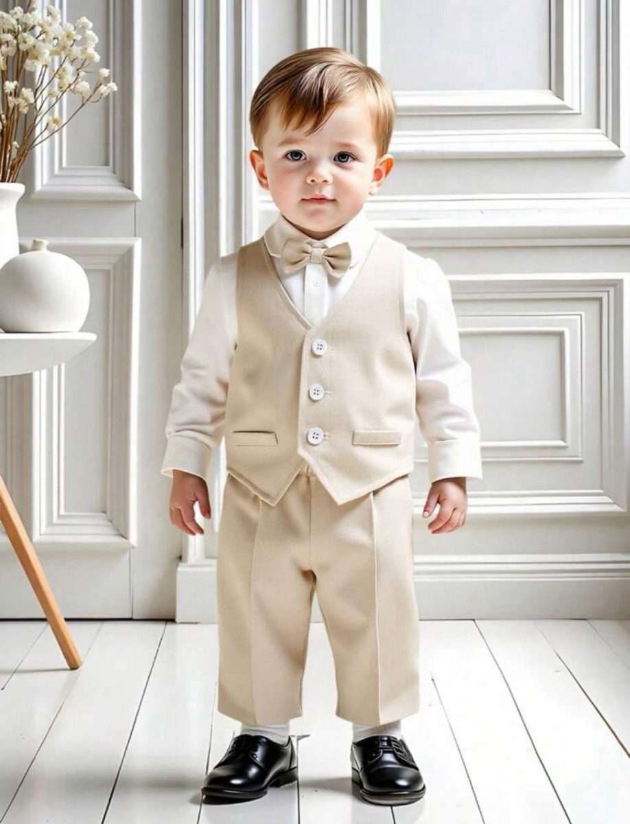 Conjunto formal cafe 3 piezas Bebe