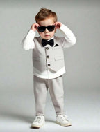 Formal bebe gris verano 4 piezas