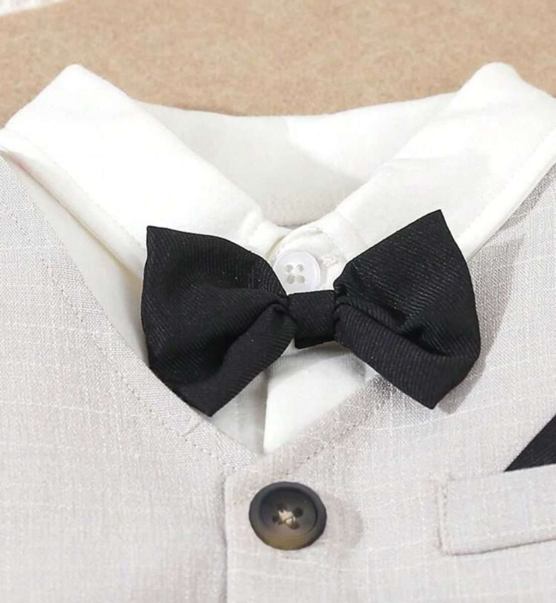 Formal bebe gris verano 4 piezas