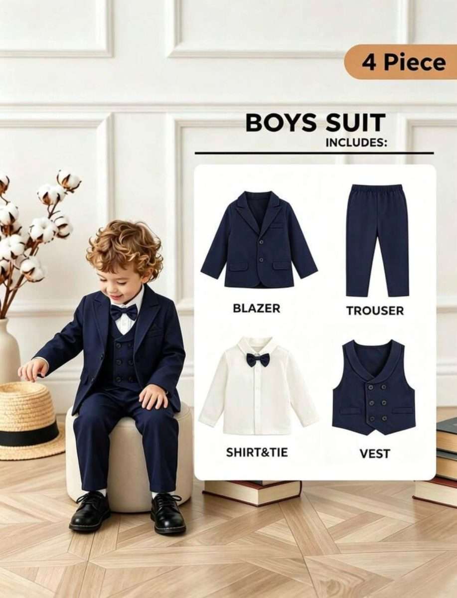 Conjunto formal 4 Piezas Azul
